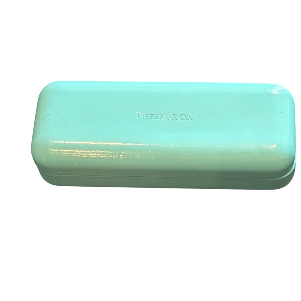 Tiffany & Co Blue Hardshell Eyeglass Case with Suede Lining - Flaw